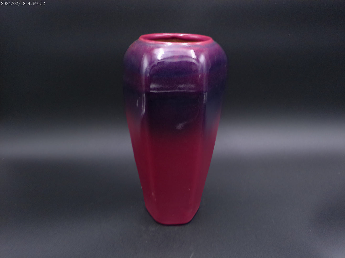 Van Briggle dragonfly vase with a matte Persian Rose glaze