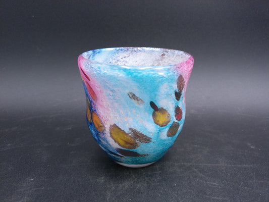 Glass Vase with Colorful 'Galaxy Style' Swirled Frit