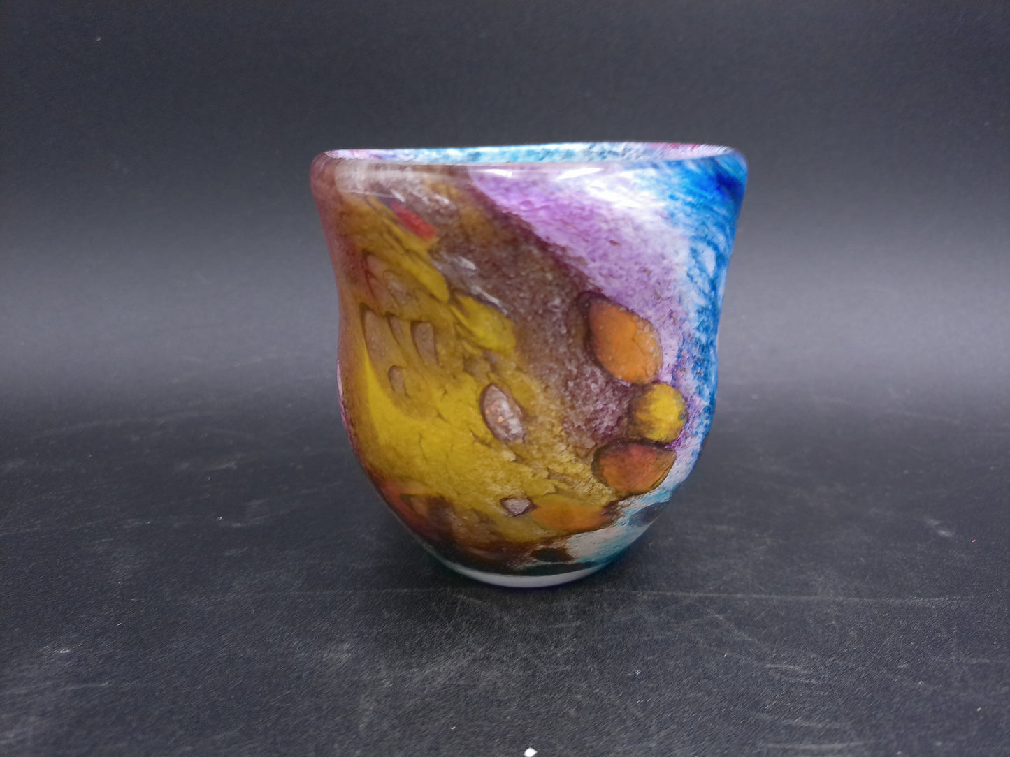 Glass Vase with Colorful 'Galaxy Style' Swirled Frit