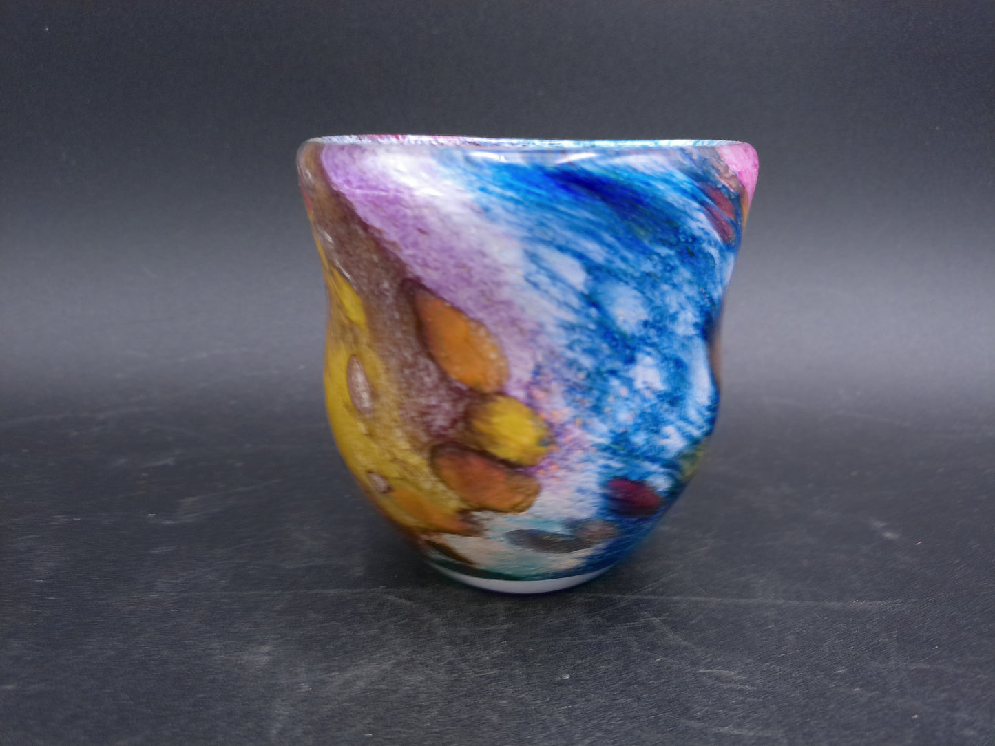 Glass Vase with Colorful 'Galaxy Style' Swirled Frit