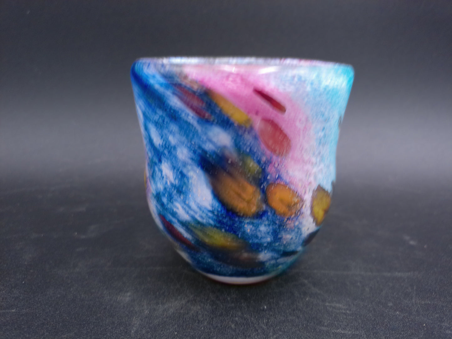 Glass Vase with Colorful 'Galaxy Style' Swirled Frit