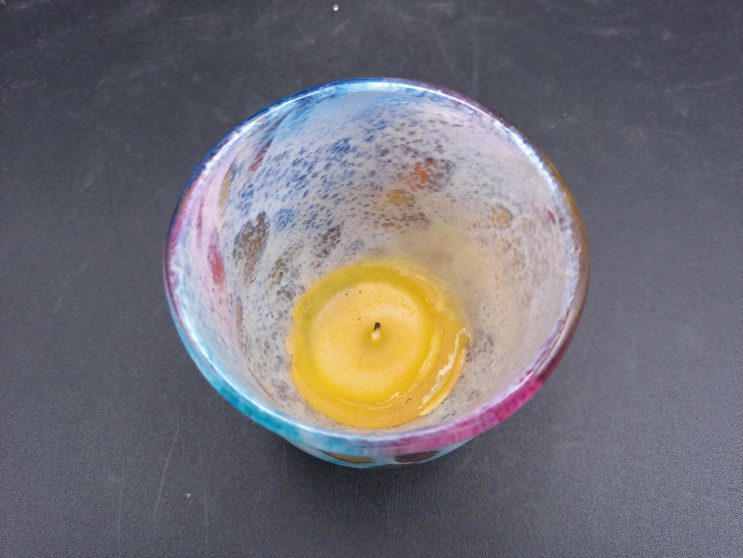 Glass Vase with Colorful 'Galaxy Style' Swirled Frit