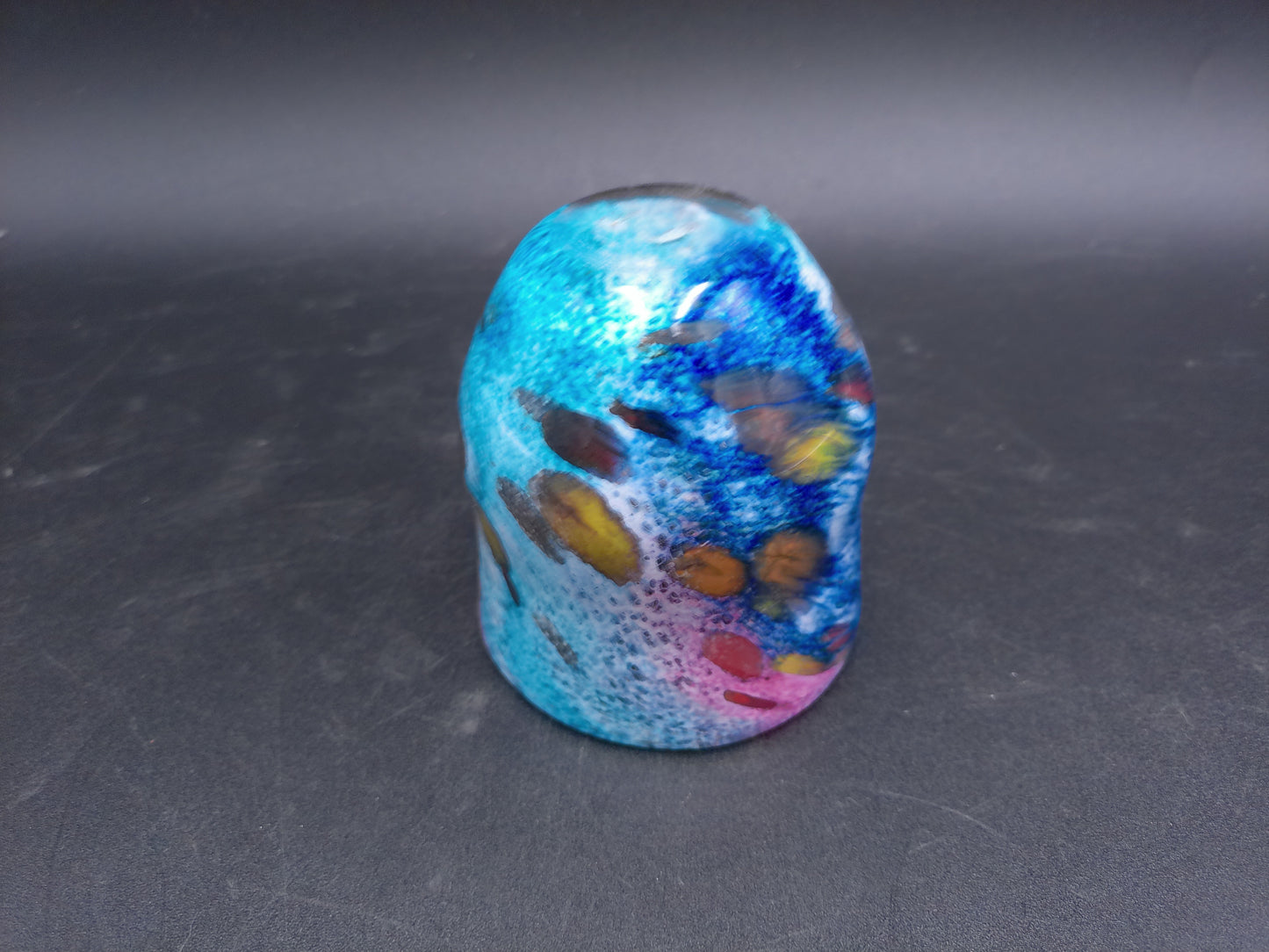 Glass Vase with Colorful 'Galaxy Style' Swirled Frit