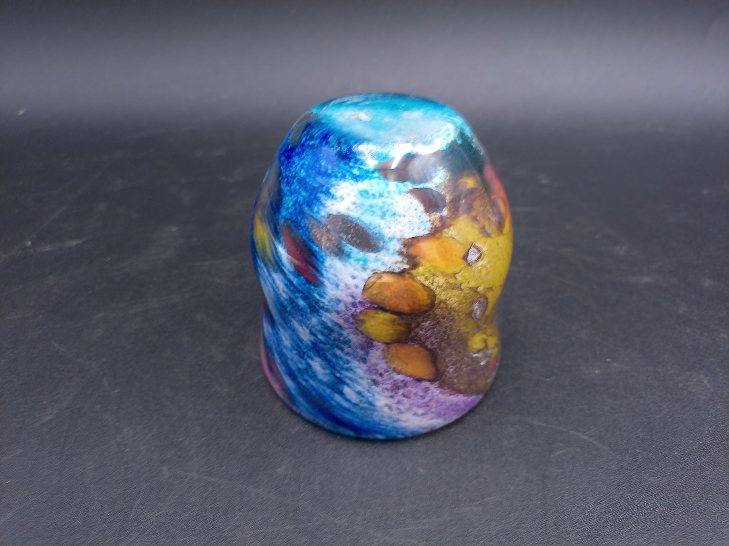 Glass Vase with Colorful 'Galaxy Style' Swirled Frit