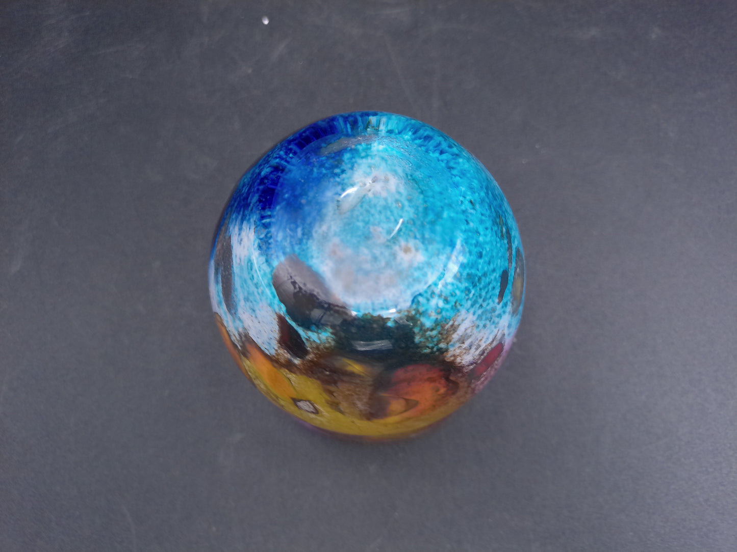 Glass Vase with Colorful 'Galaxy Style' Swirled Frit