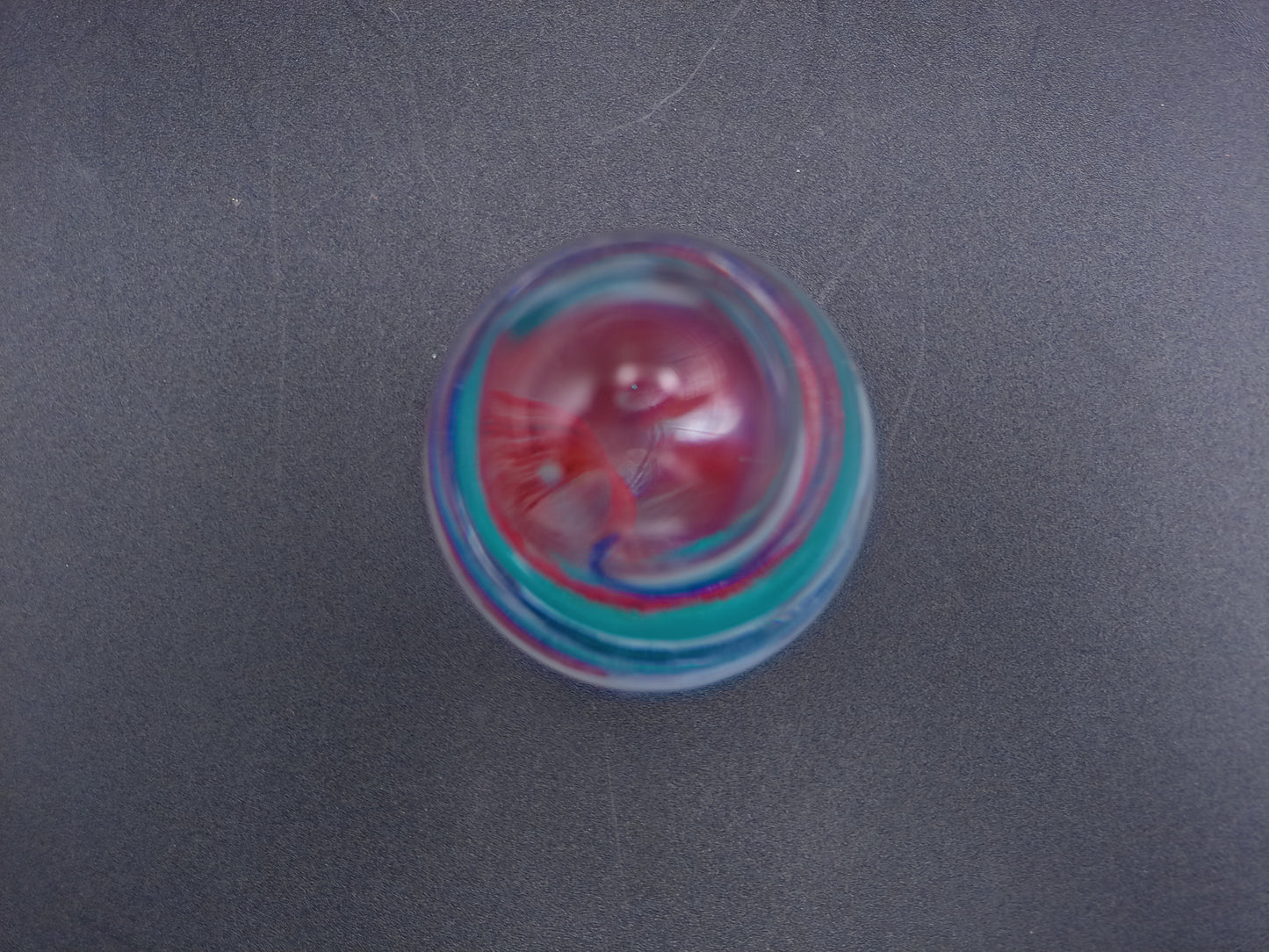 Glass Egg Paperweight multi-colored swirl by Heslops