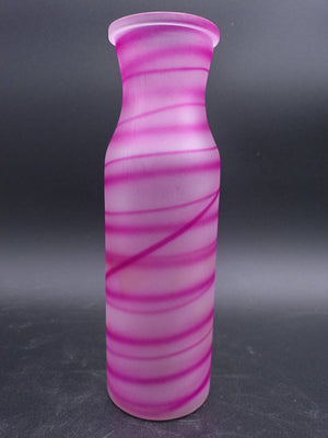 Glass Flower Vase Home Décor Unique Pink Swirl Design
