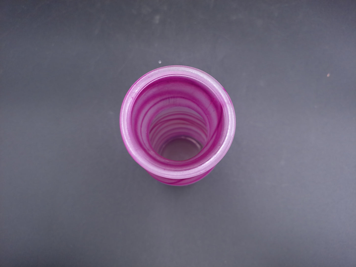 Glass Flower Vase Home Décor Unique Pink Swirl Design