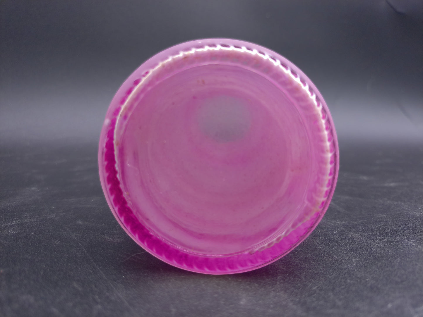 Glass Flower Vase Home Décor Unique Pink Swirl Design