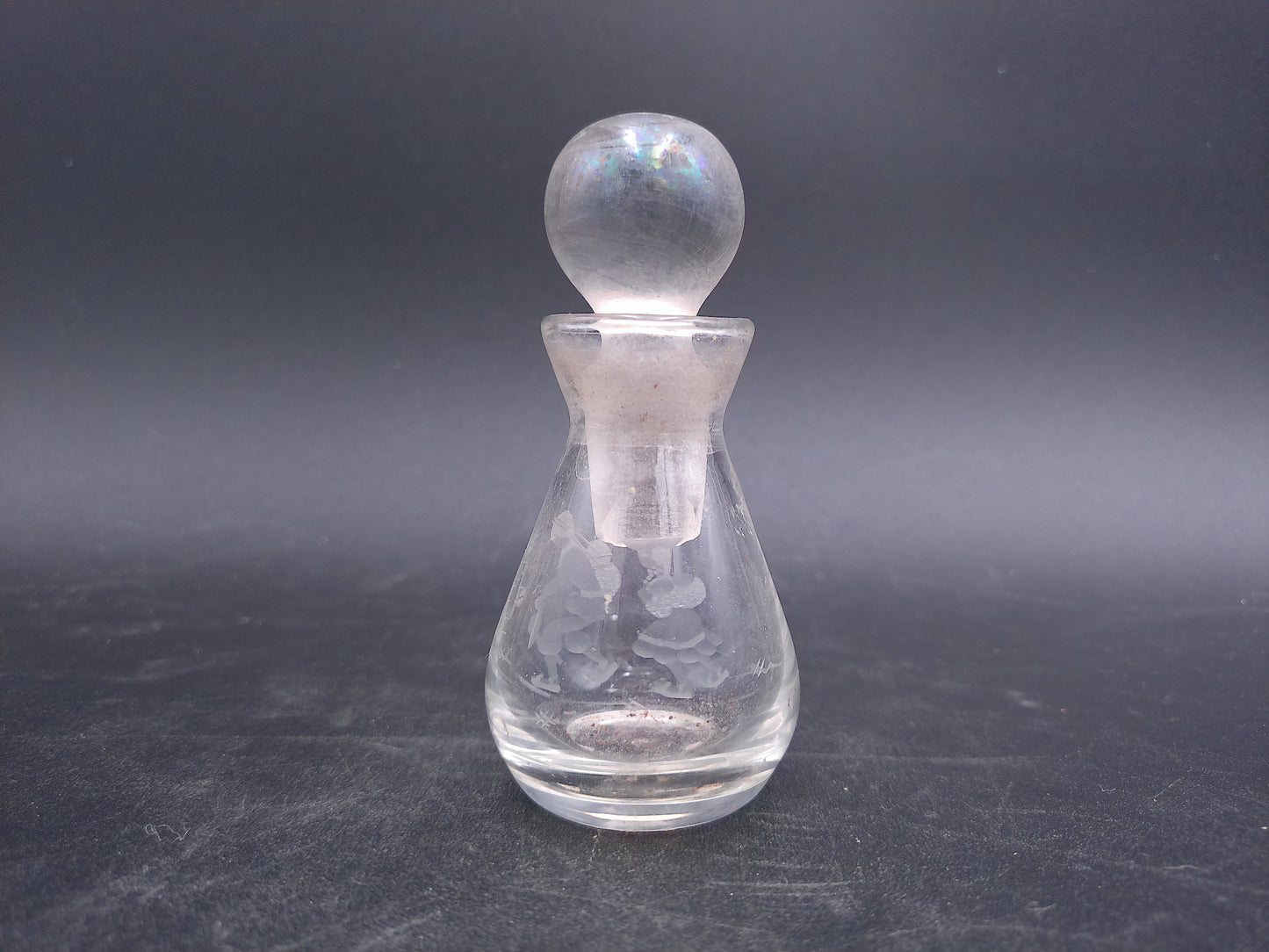 Perfume Bottle Vase Cologne Decanter Glass Etched Glass Vintage