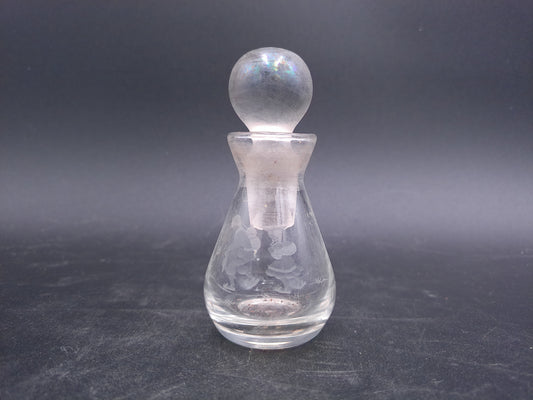 Perfume Bottle Vase Cologne Decanter Glass Etched Glass Vintage