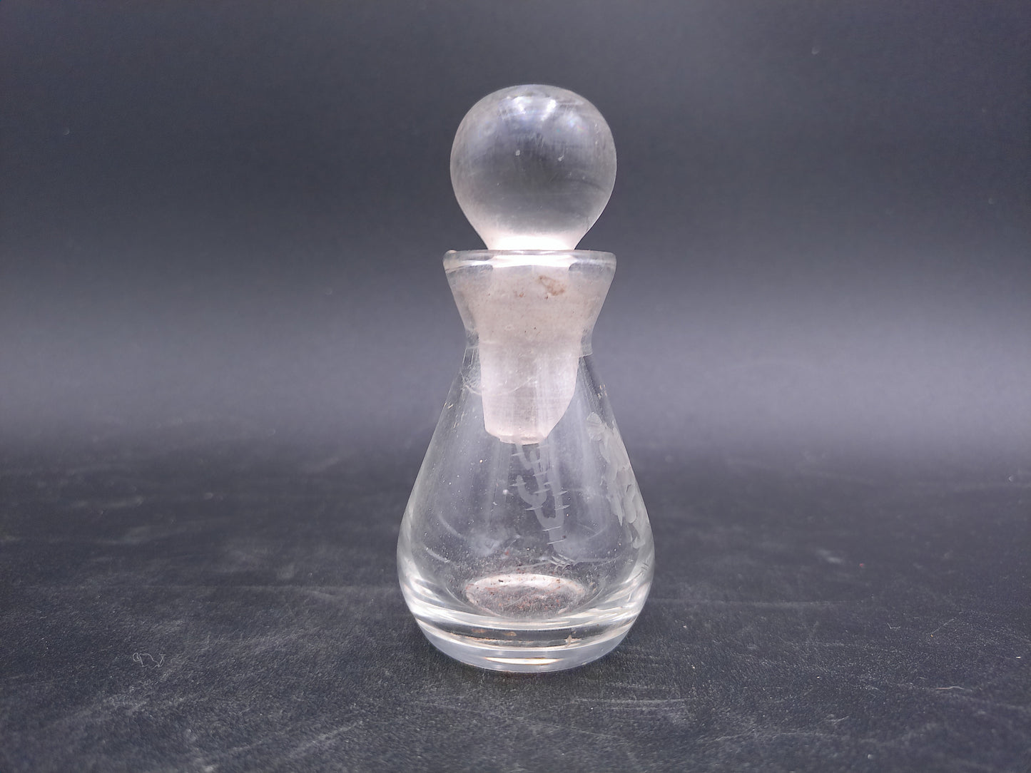 Perfume Bottle Vase Cologne Decanter Glass Etched Glass Vintage