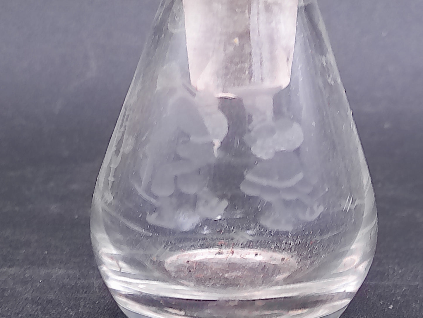 Perfume Bottle Vase Cologne Decanter Glass Etched Glass Vintage
