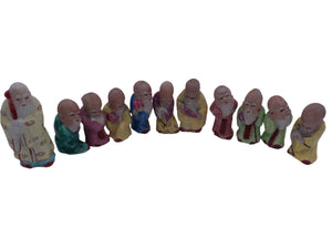 Chinese God qty 11 Wise Luck Weath Longgivity Imortals 2" Figurine Fu Lu Shou Shen Ye