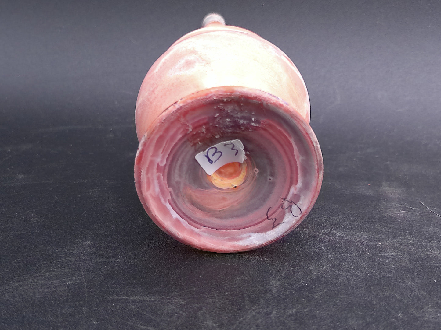 Hand Blown Orange Swirl Glass Bottle Vase Vintage