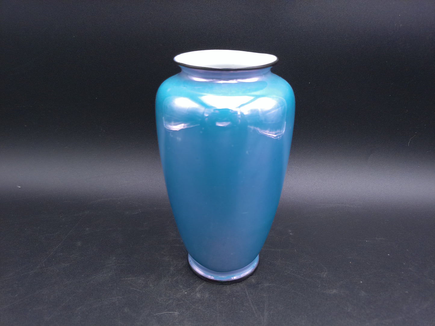 Japan Made Vase with Flower design with Birds Vintage Blue color