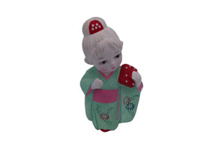 Japanese Hakata Geisha Doll Bisque Figure In Traditional Clothing