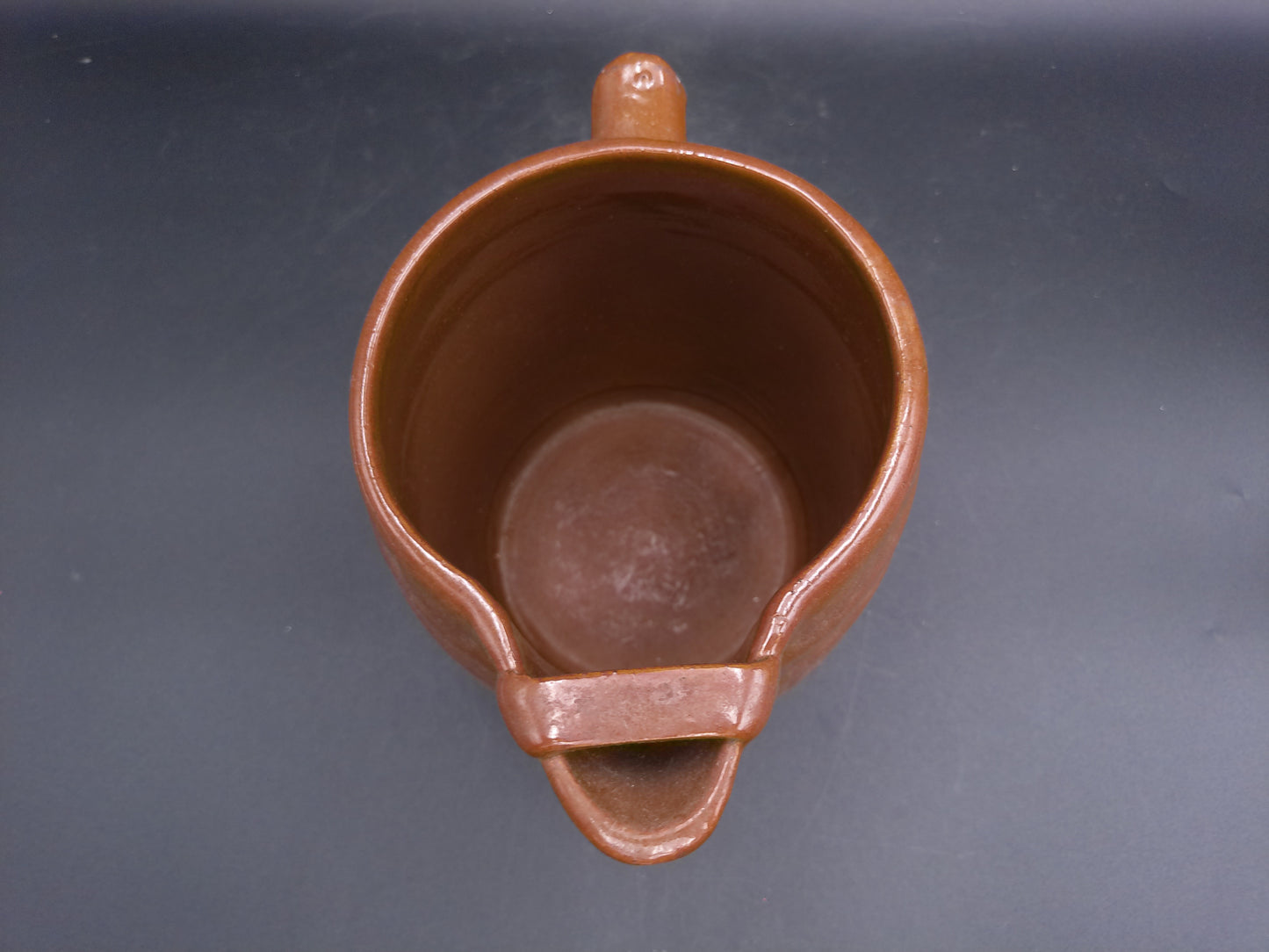 Pitcher McCoy Art Pottery Brown Cider Barrel Pitcher with Ice Lip