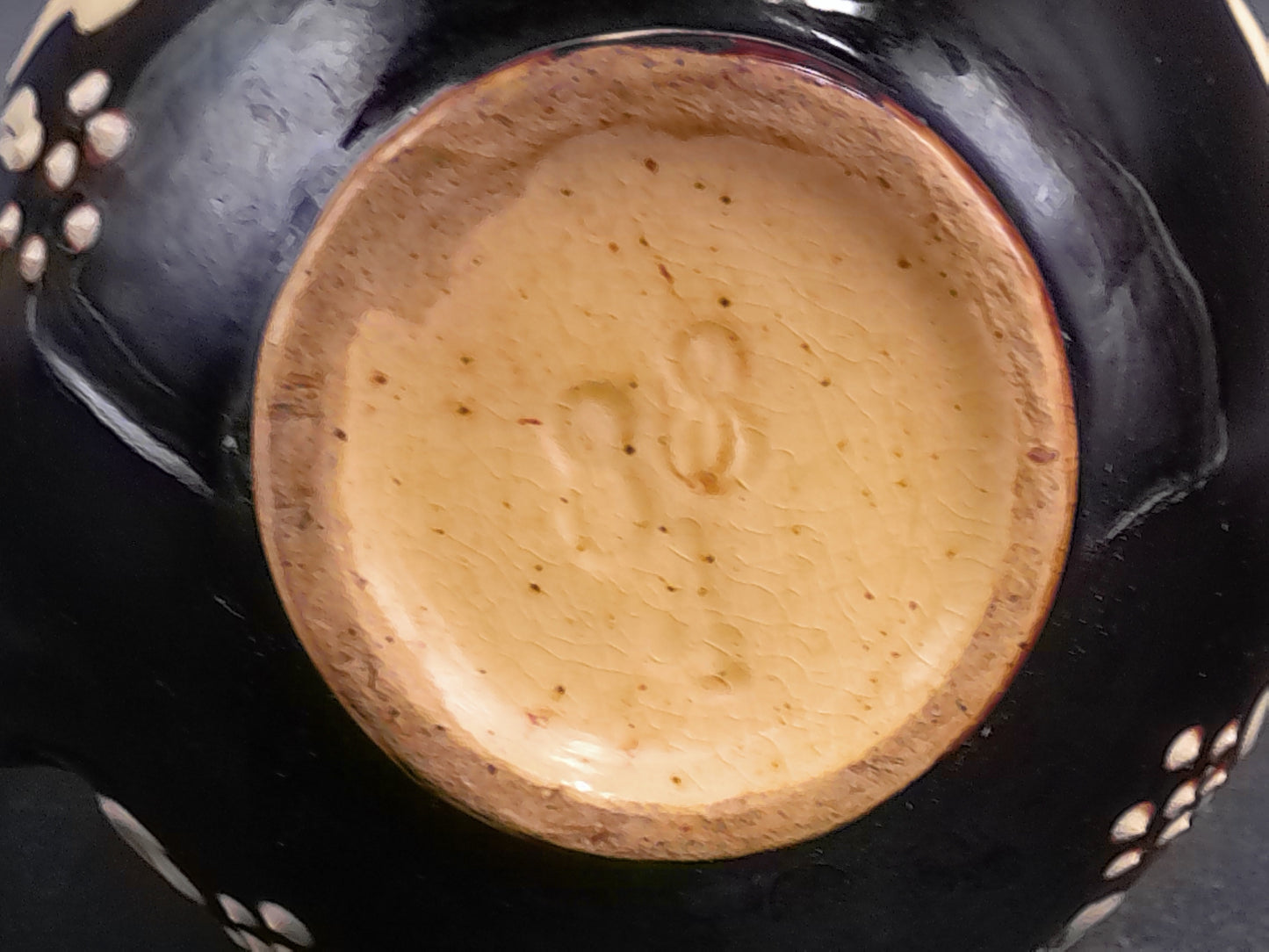 Pitcher Art Pottery Brown  Floral  Design Swirl Nandle Vintage