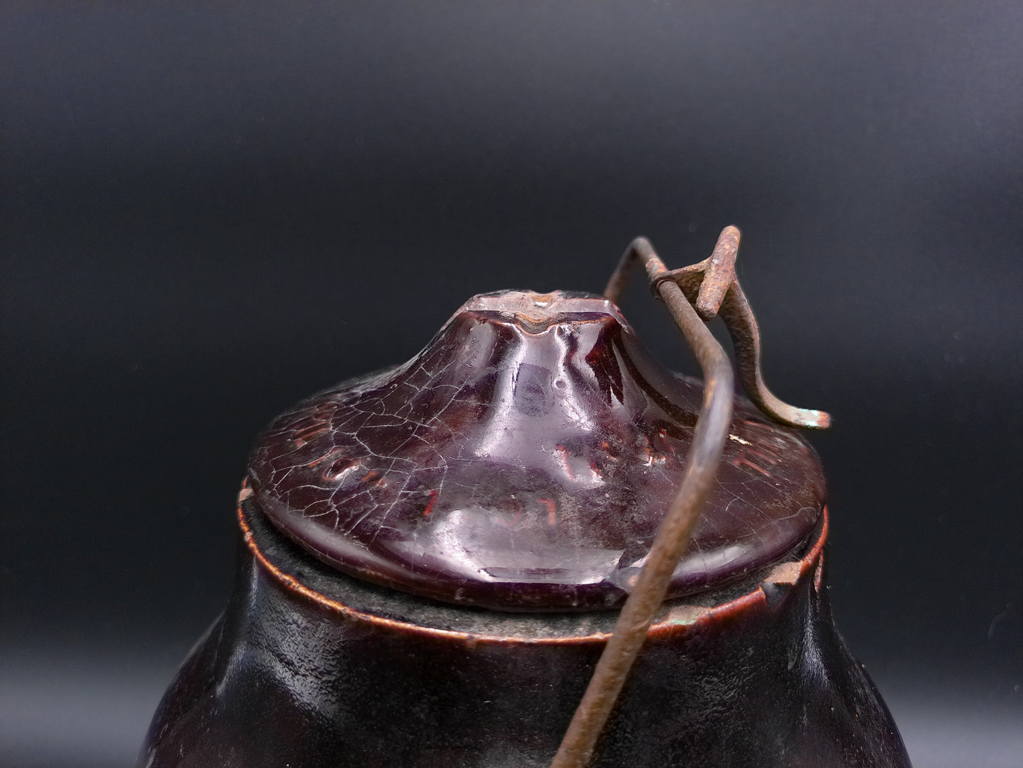 Western Stoneware  8"  Lidded Jar Crock Weir Seal Monmouth Illinois