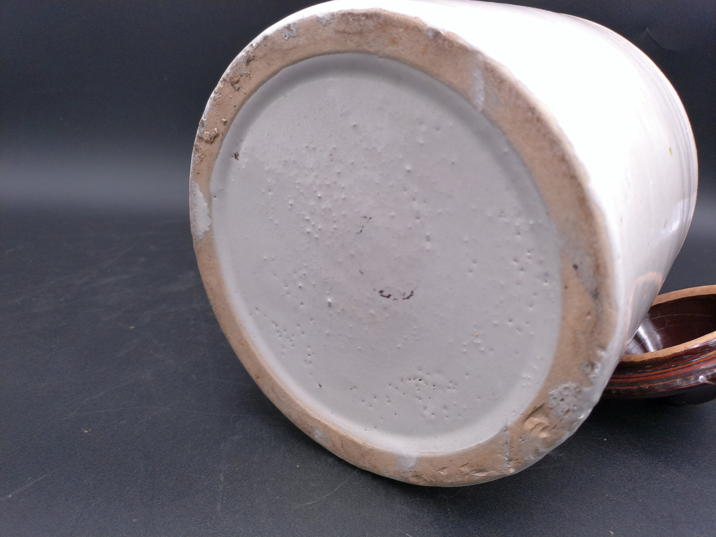 Western Stoneware  8"  Lidded Jar Crock Weir Seal Monmouth Illinois