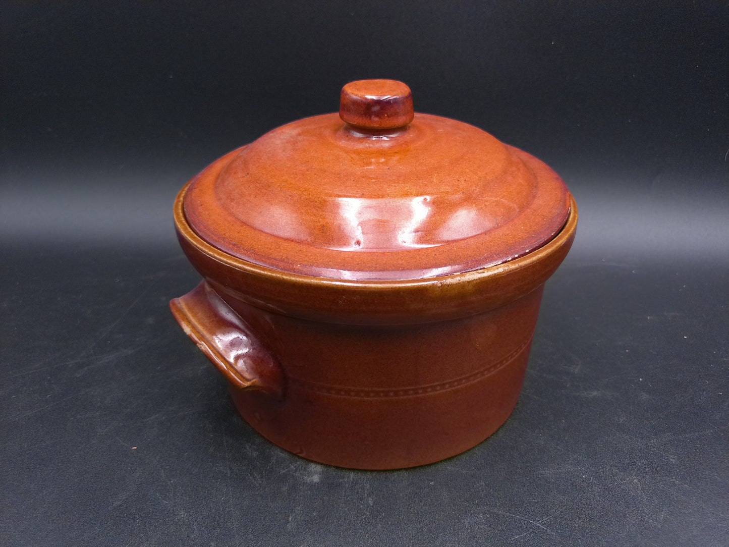 Pottery Vintage Orange Brown Glaze Ceramic Dish With Lid Vintage '70s Pearsons of Chesterfield Stoneware