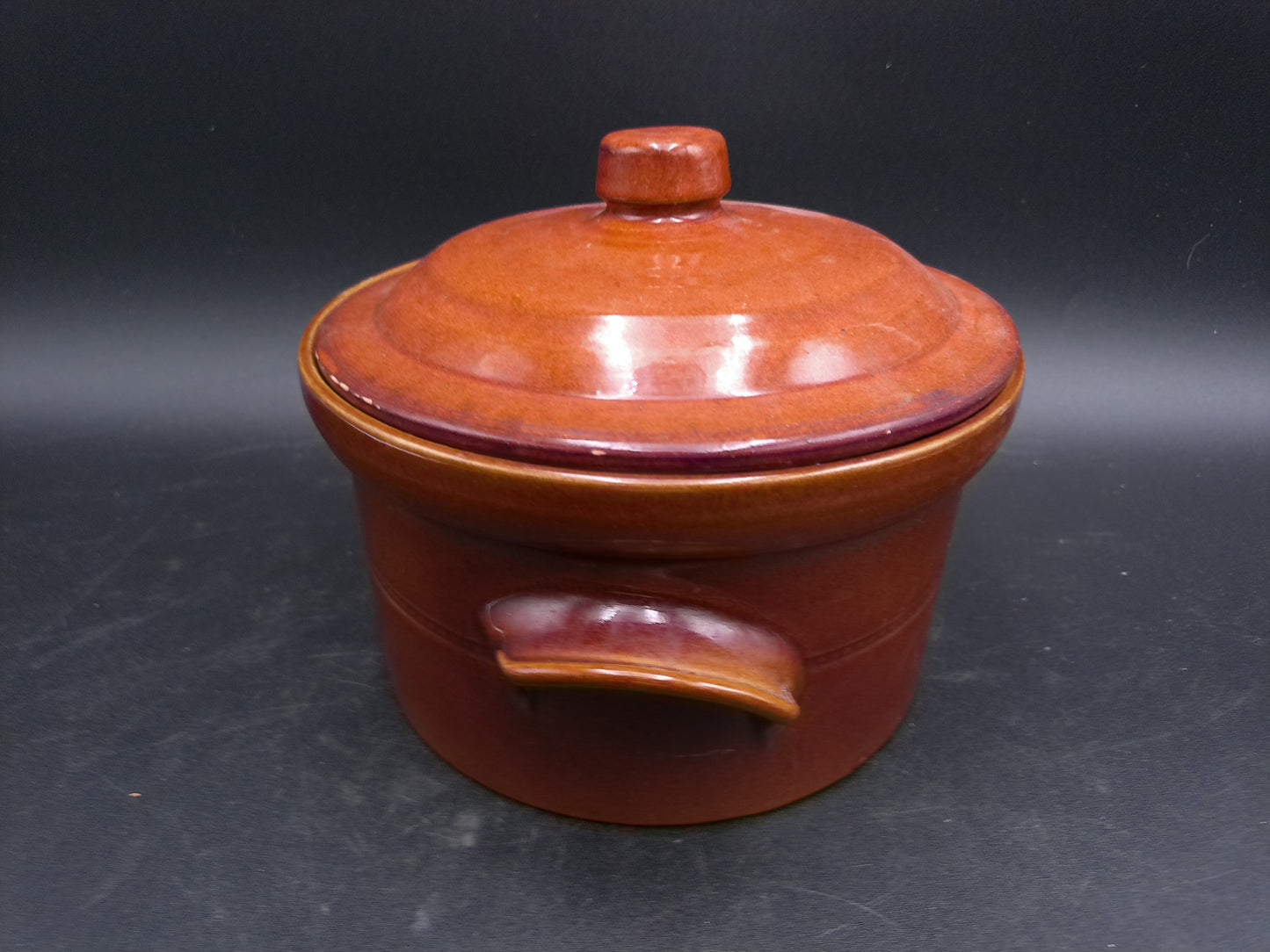 Pottery Vintage Orange Brown Glaze Ceramic Dish With Lid Vintage '70s Pearsons of Chesterfield Stoneware