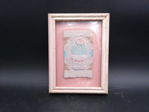 Vintage FIGI Graphics Southwest Art Cactus 3D Hand Cast Paper Signed Carlos Framed 8x6”