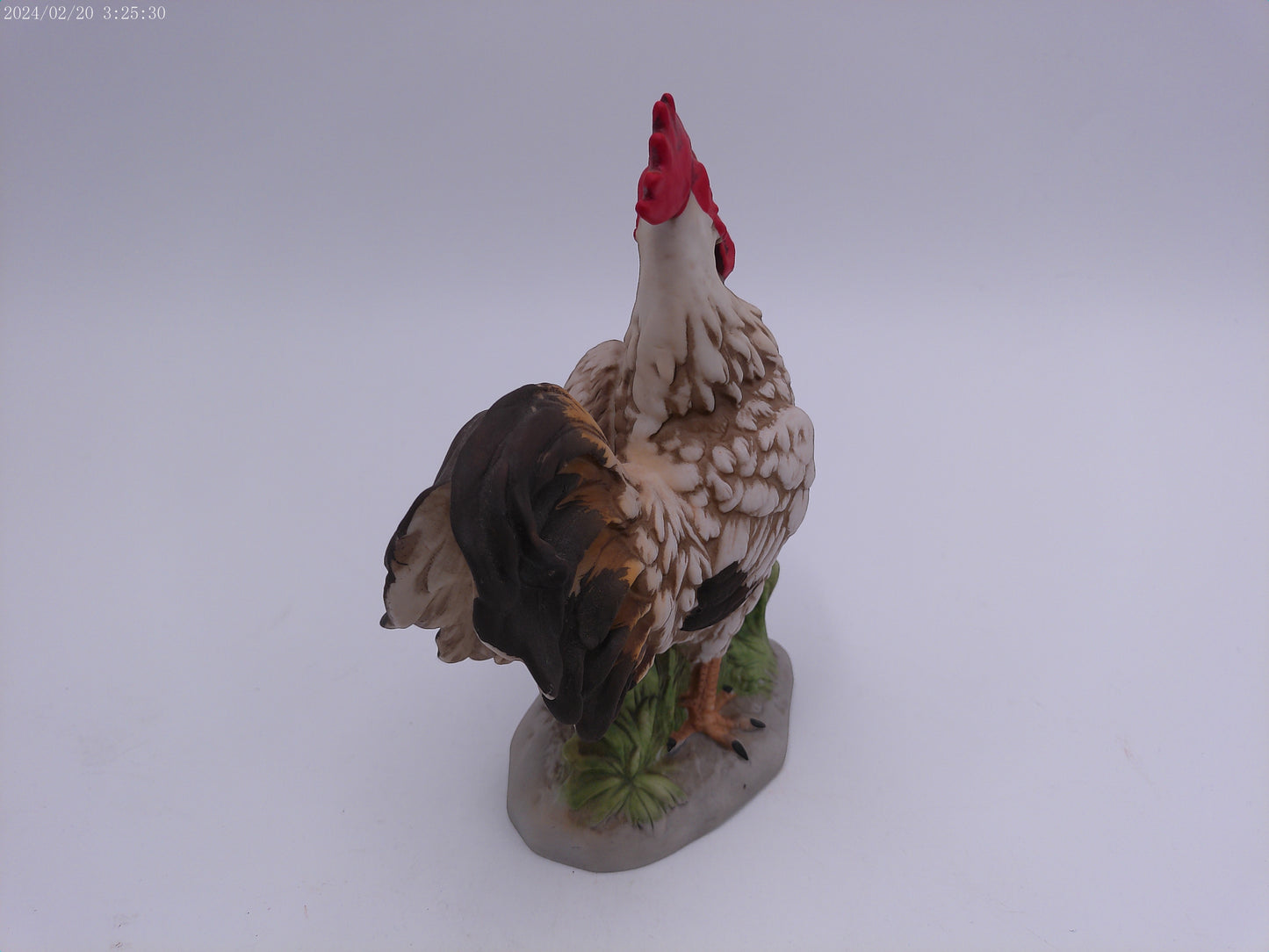 Homco Vintage Tan and Brown Porcelain Rooster 6.5 inches tall - no chips/cracks.