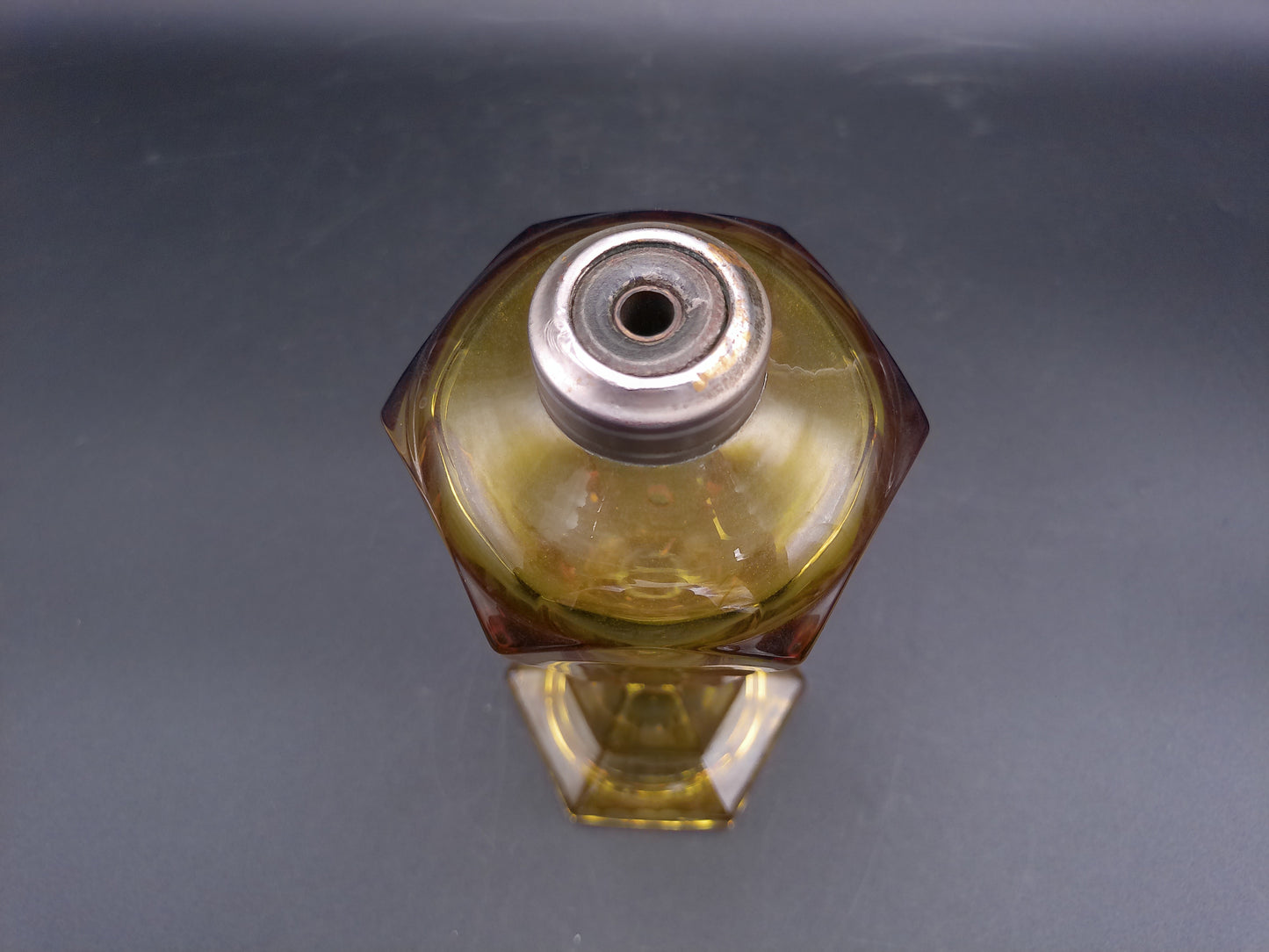 Oil Lamp Amber Color Vintage 1900s