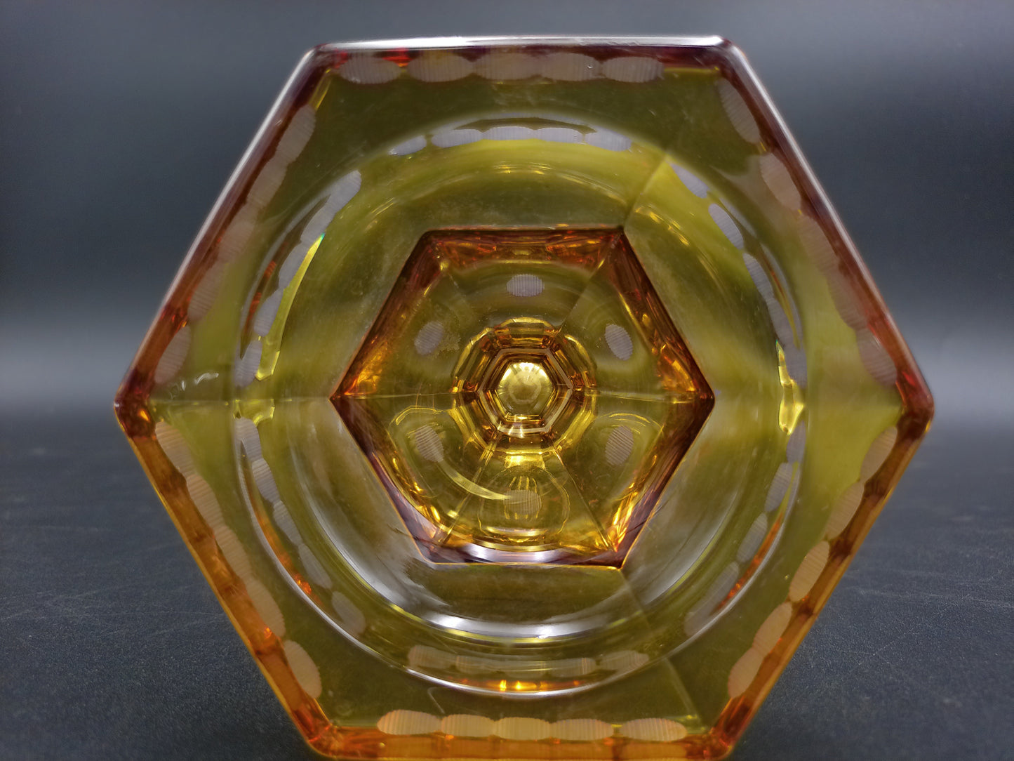 Oil Lamp Amber Color Vintage 1900s