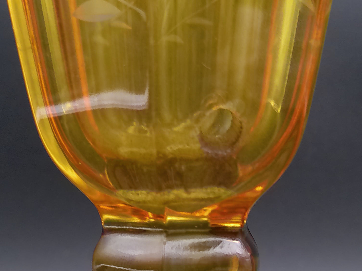 Oil Lamp Amber Color Vintage 1900s