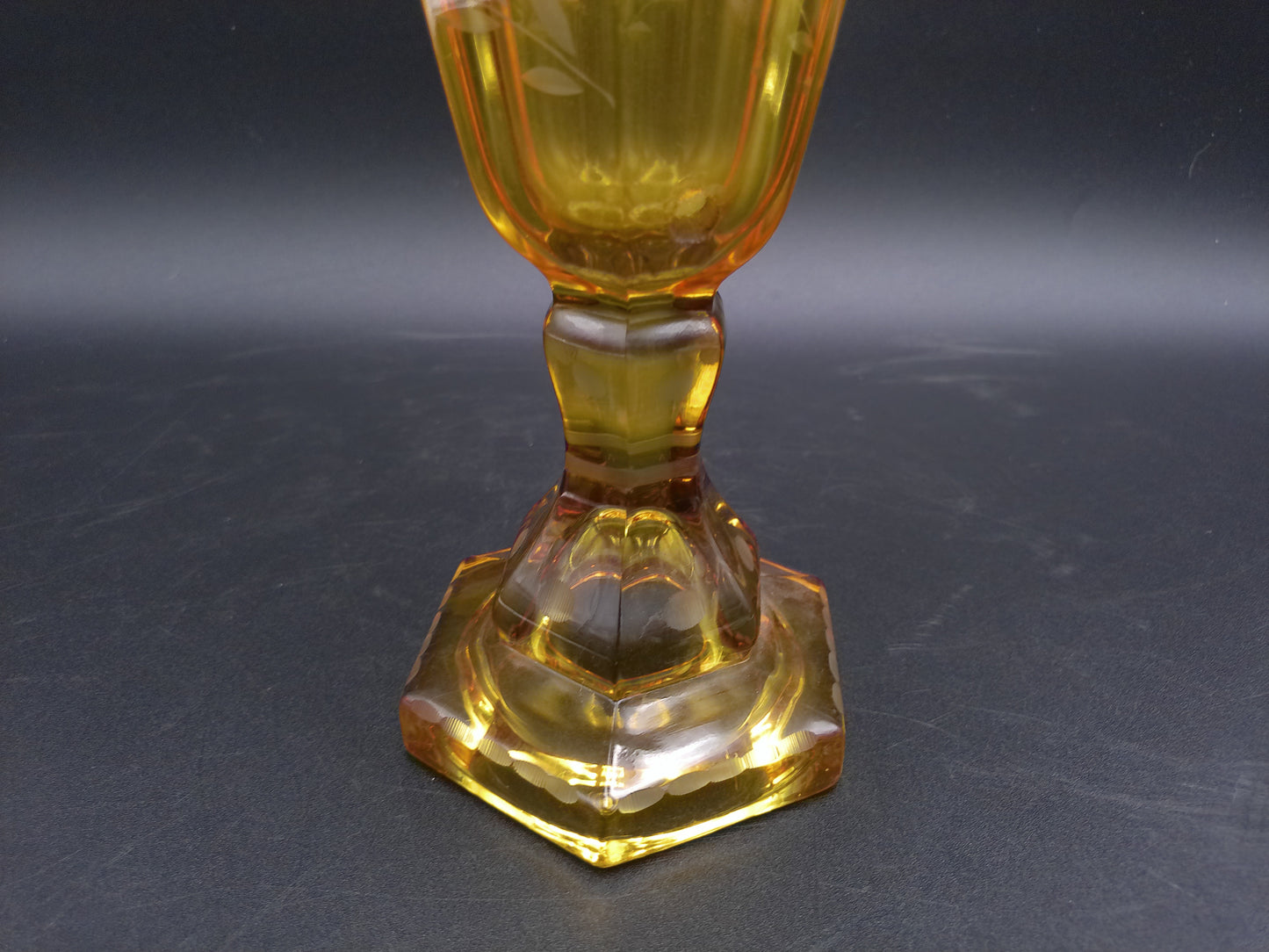 Oil Lamp Amber Color Vintage 1900s