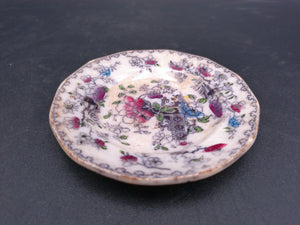 Very Old Decorative Plate Floral Design Chinese gold medallion rim display plate
