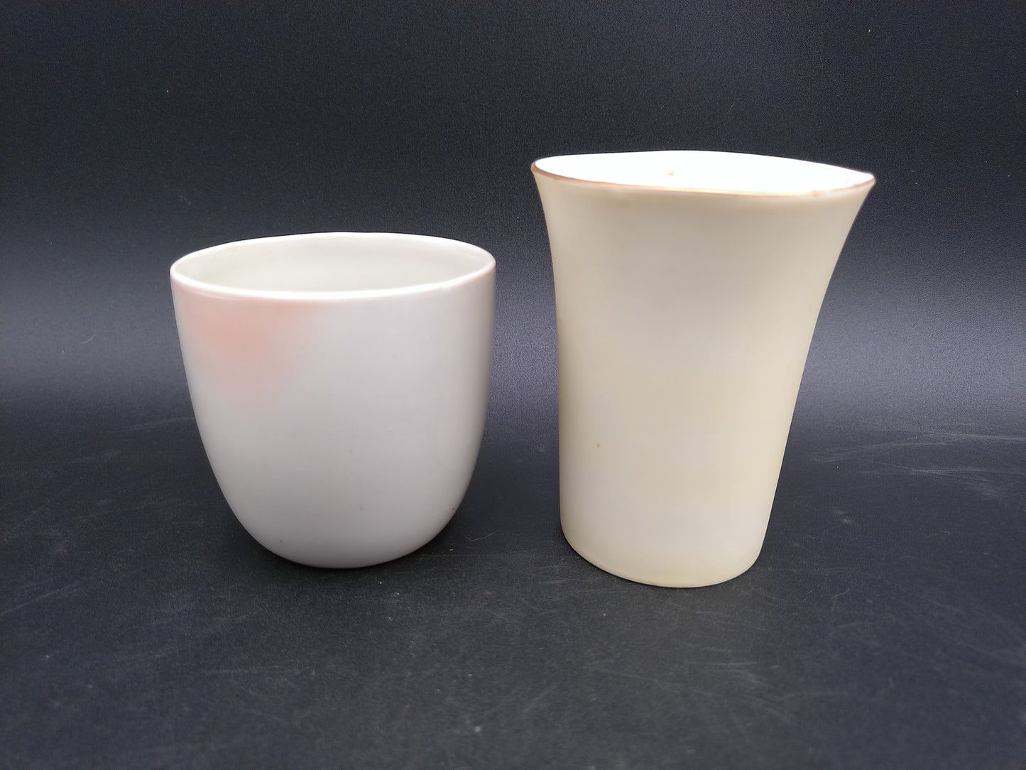 Lefton Pale Green Yellow Flowered Vanity  Drinking Cup and Cherry  Blossom Cup