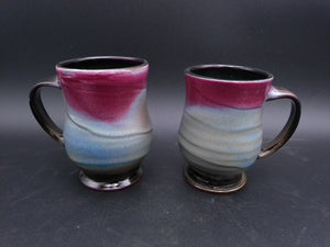 Moonfire Art Pottery Drip Glaze Multicolored Coffee Tea Mug lot of 2