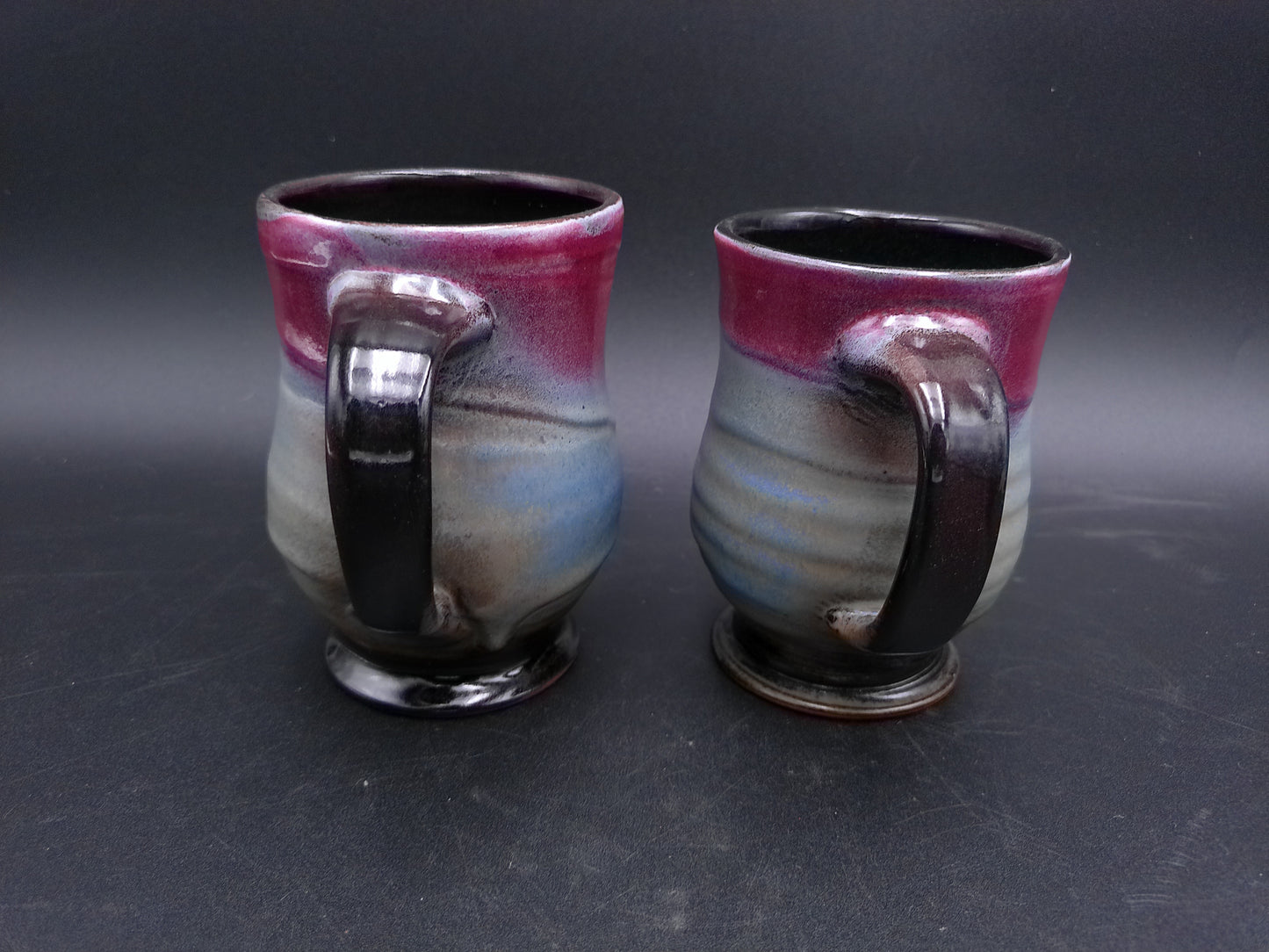 Moonfire Art Pottery Drip Glaze Multicolored Coffee Tea Mug lot of 2
