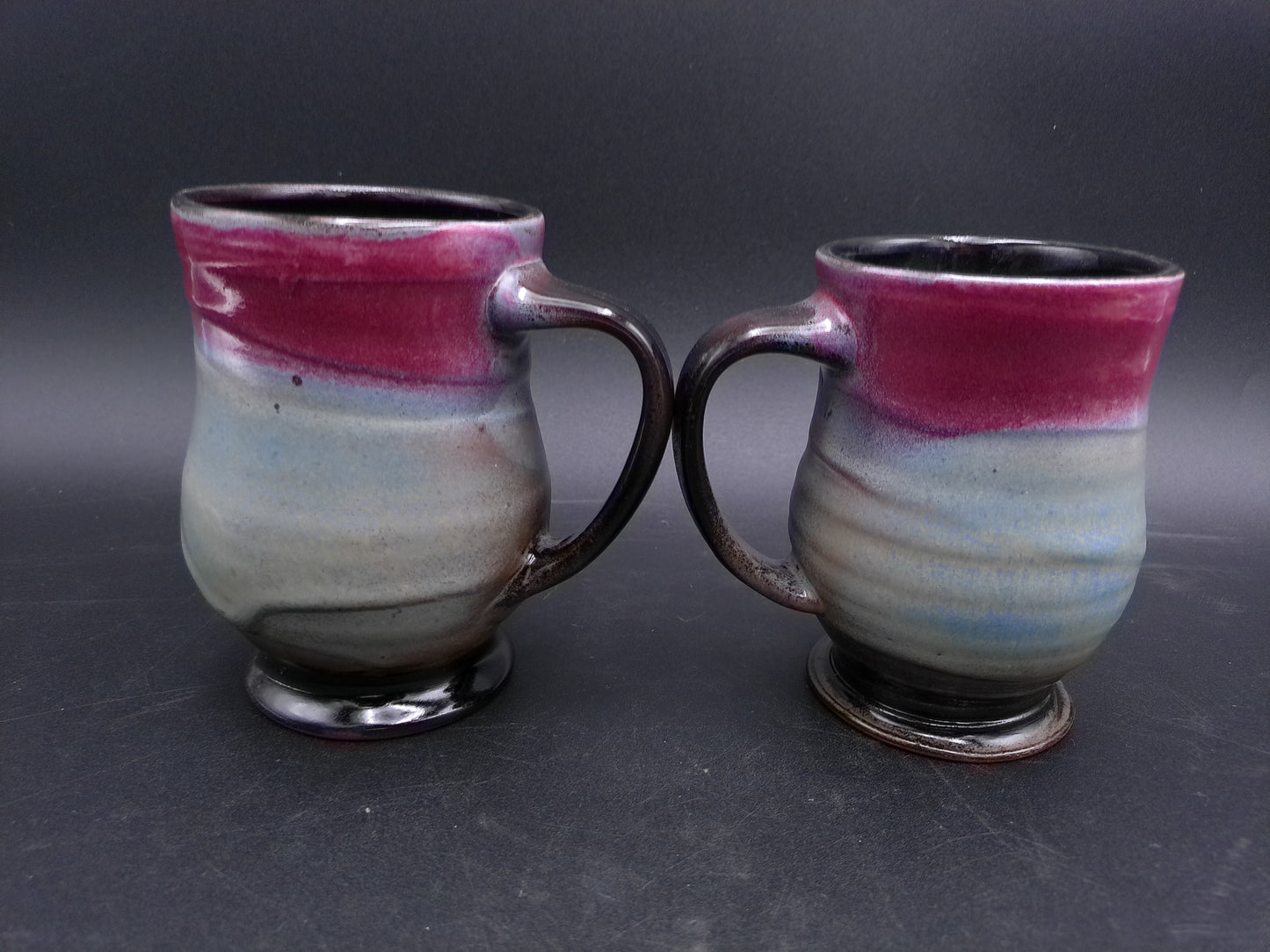 Moonfire Art Pottery Drip Glaze Multicolored Coffee Tea Mug lot of 2