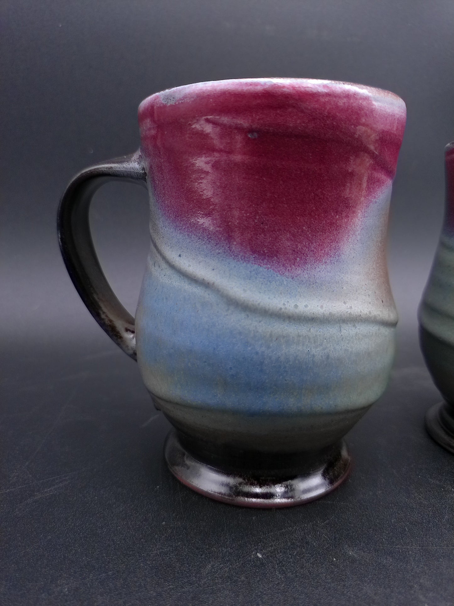 Moonfire Art Pottery Drip Glaze Multicolored Coffee Tea Mug lot of 2
