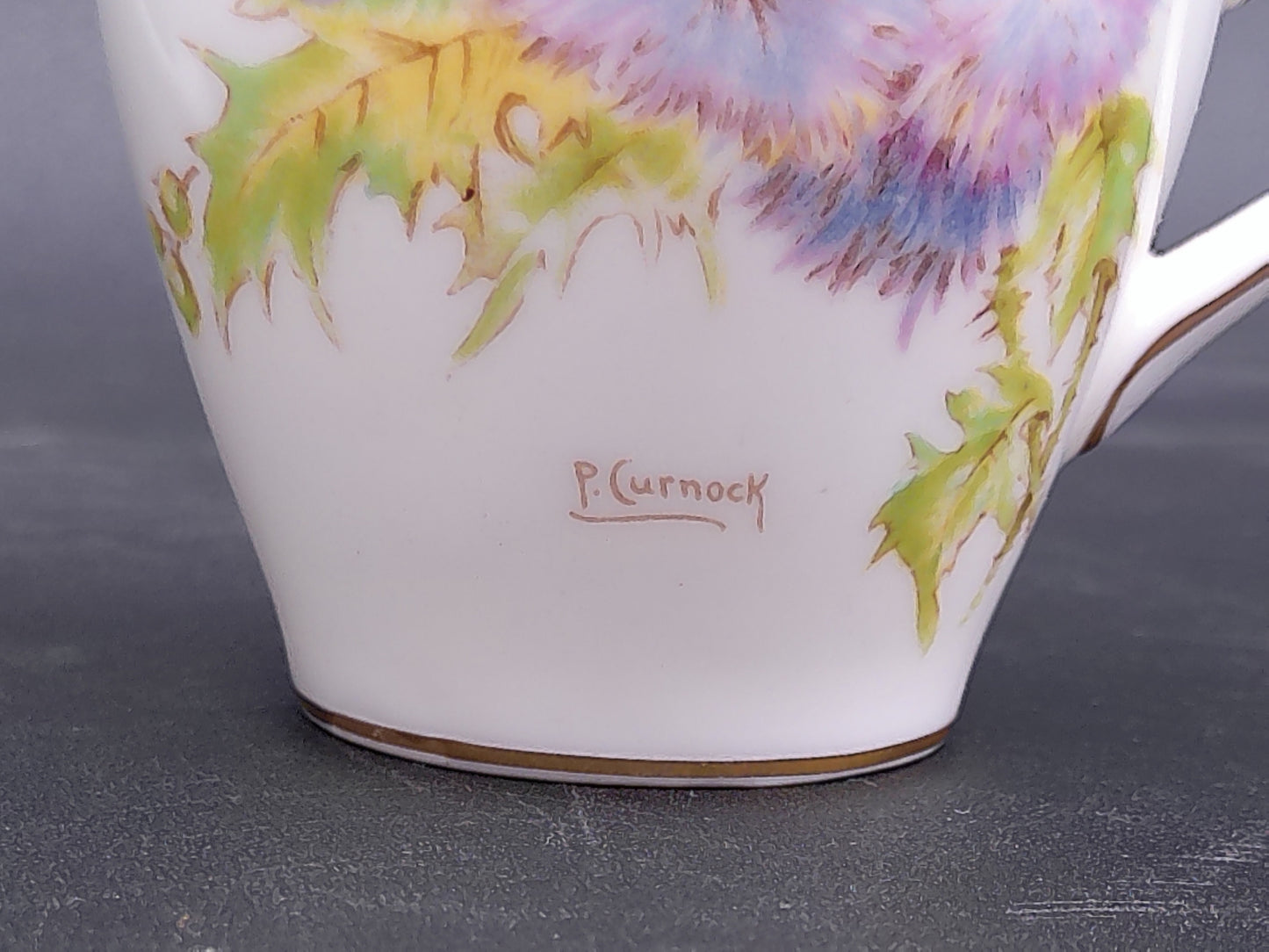 China Infuser Porcelain Tea Cup Mug Floral and Royal Doulton Glamis Thhistle Pattern cup