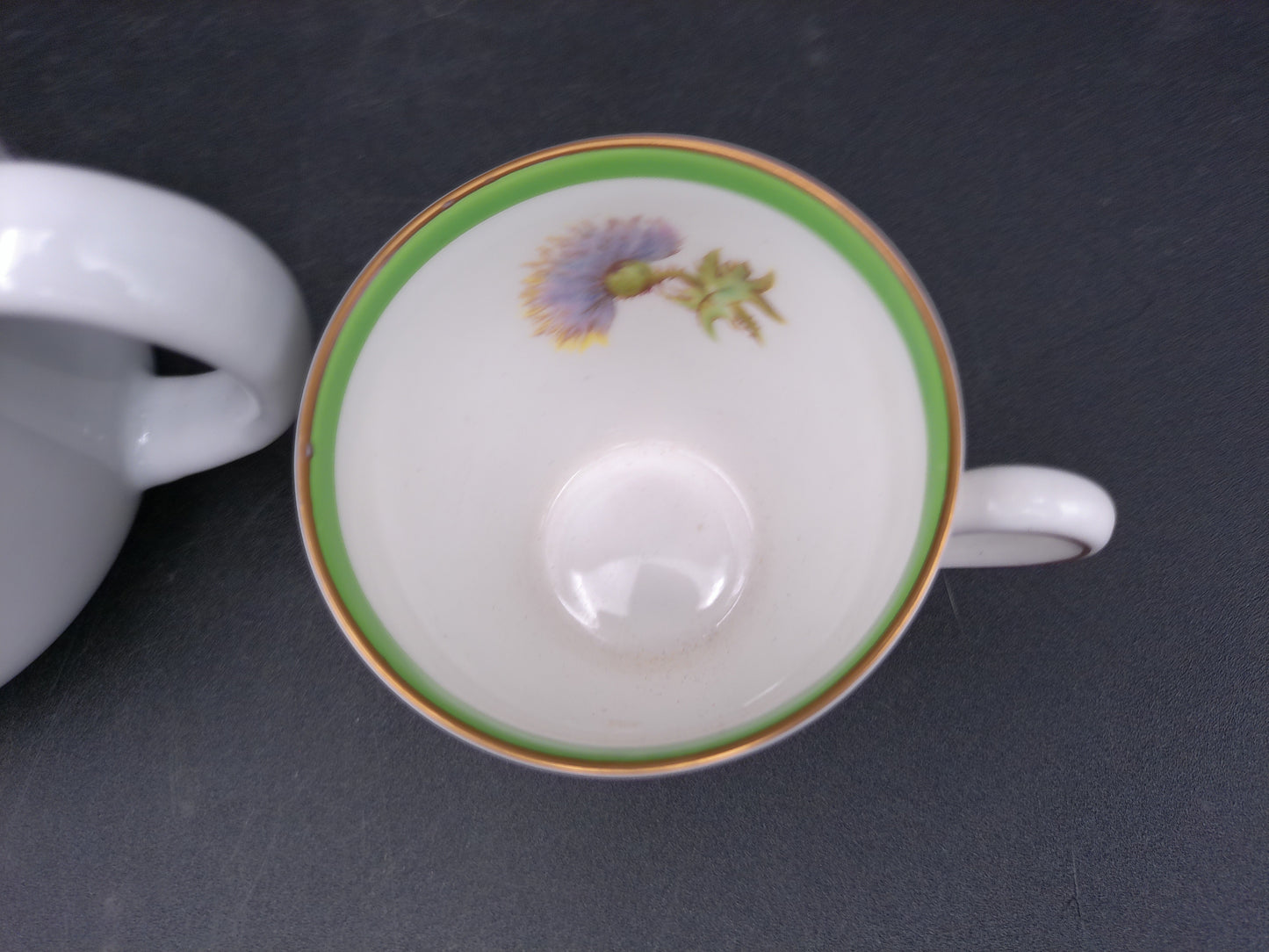 China Infuser Porcelain Tea Cup Mug Floral and Royal Doulton Glamis Thhistle Pattern cup