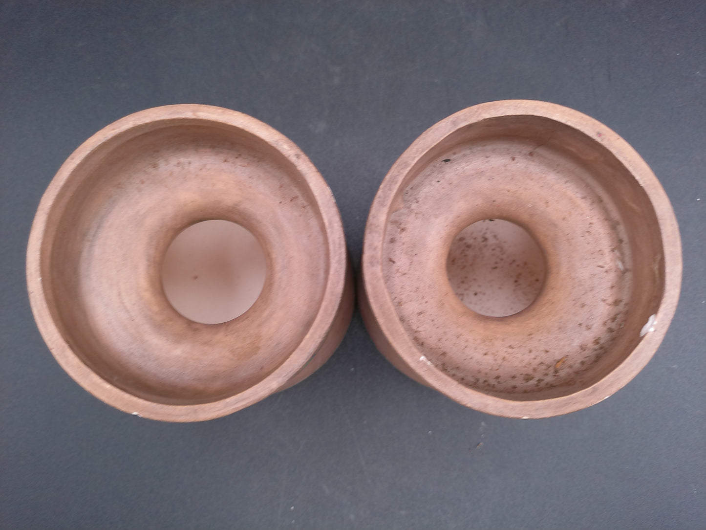Native American Style Small Pottery qty 2 Vase Pot Candle holder  Artist Signed