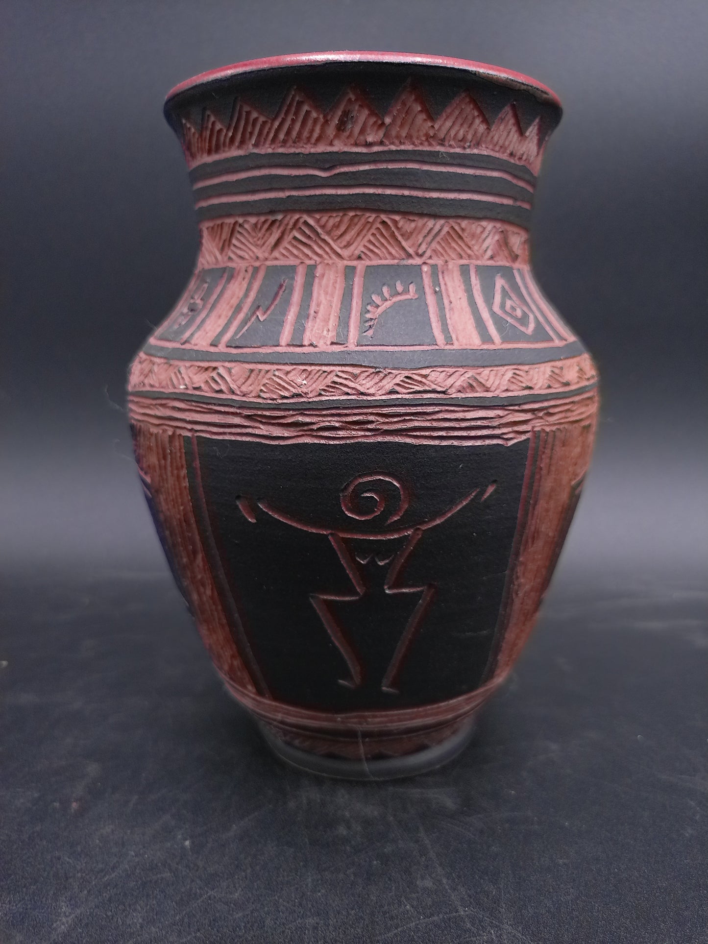 Clay Vase is a stunning piece of art. Handcrafted and signed by Eleanor HalwoodArtist Carolyn Adkisson