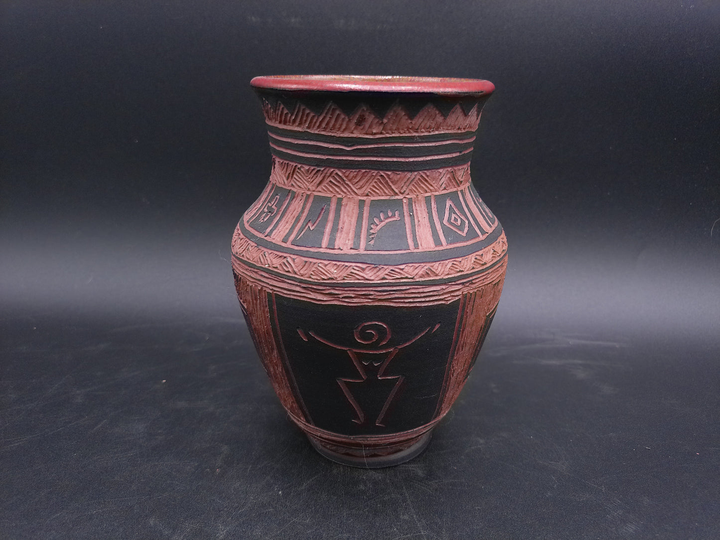 Clay Vase is a stunning piece of art. Handcrafted and signed by Eleanor HalwoodArtist Carolyn Adkisson