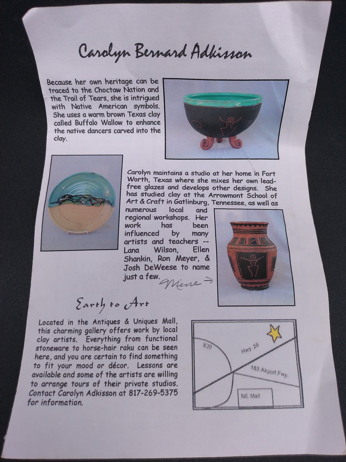 Clay Vase is a stunning piece of art. Handcrafted and signed by Eleanor HalwoodArtist Carolyn Adkisson