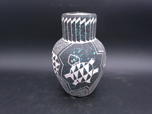 Southwest Native American Pueblo Pottery Vase  Art Deco