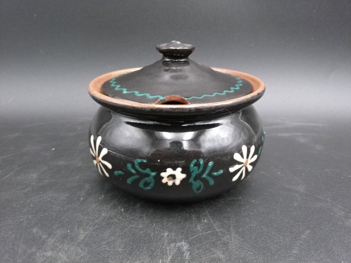 Pottery Jam Pot Flower Design