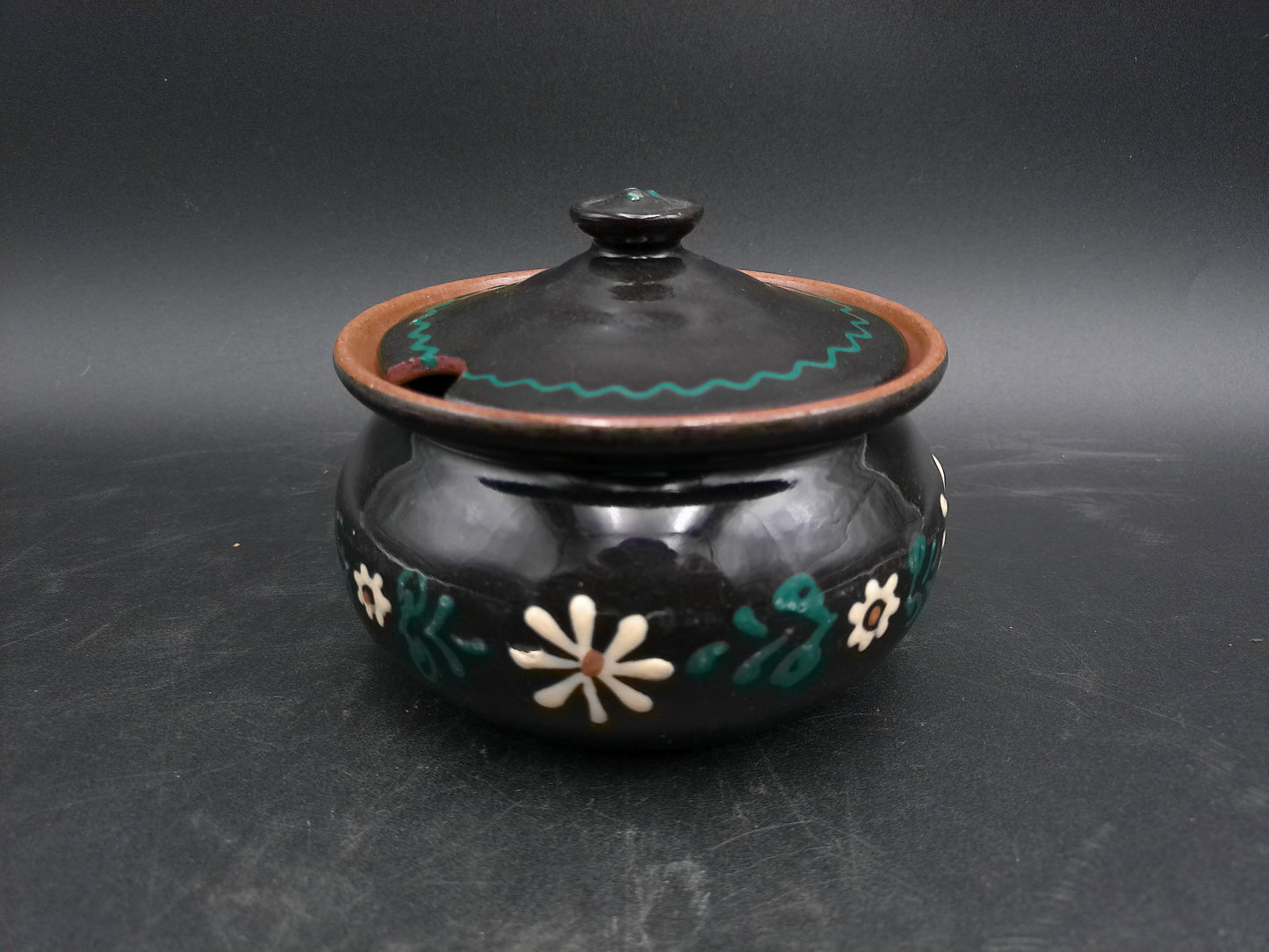 Pottery Jam Pot Flower Design