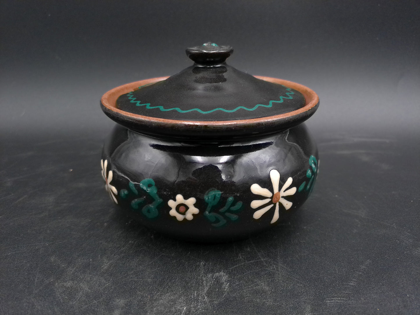 Pottery Jam Pot Flower Design