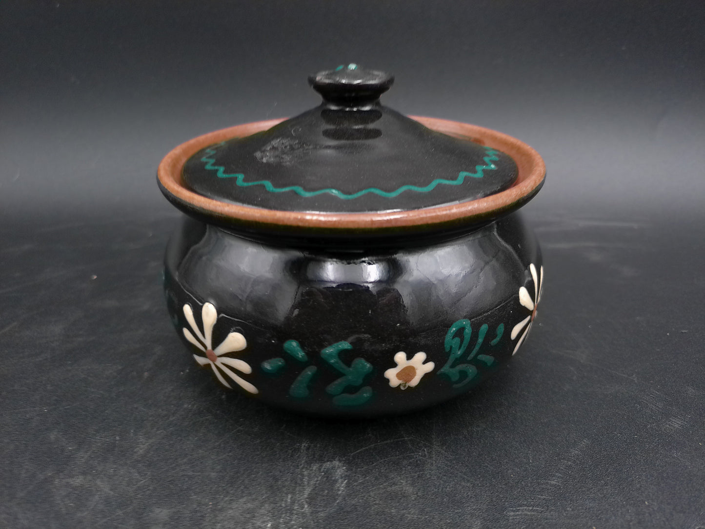 Pottery Jam Pot Flower Design